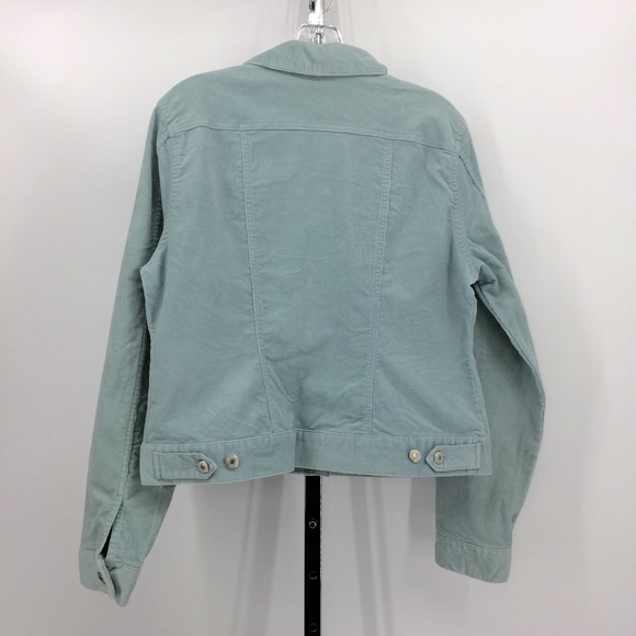 Lands' End Jackets & Coats Lands End Womens Seafoam Green Corduroy
